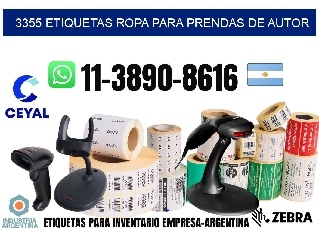 3355 Etiquetas ropa para prendas de autor