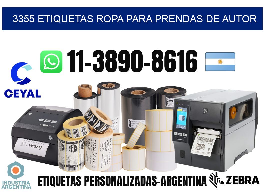 3355 Etiquetas ropa para prendas de autor