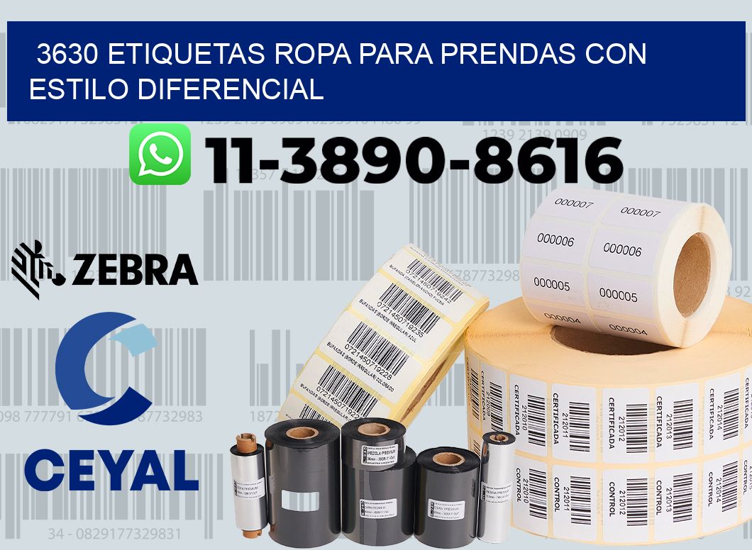 3630 Etiquetas ropa para prendas con estilo diferencial