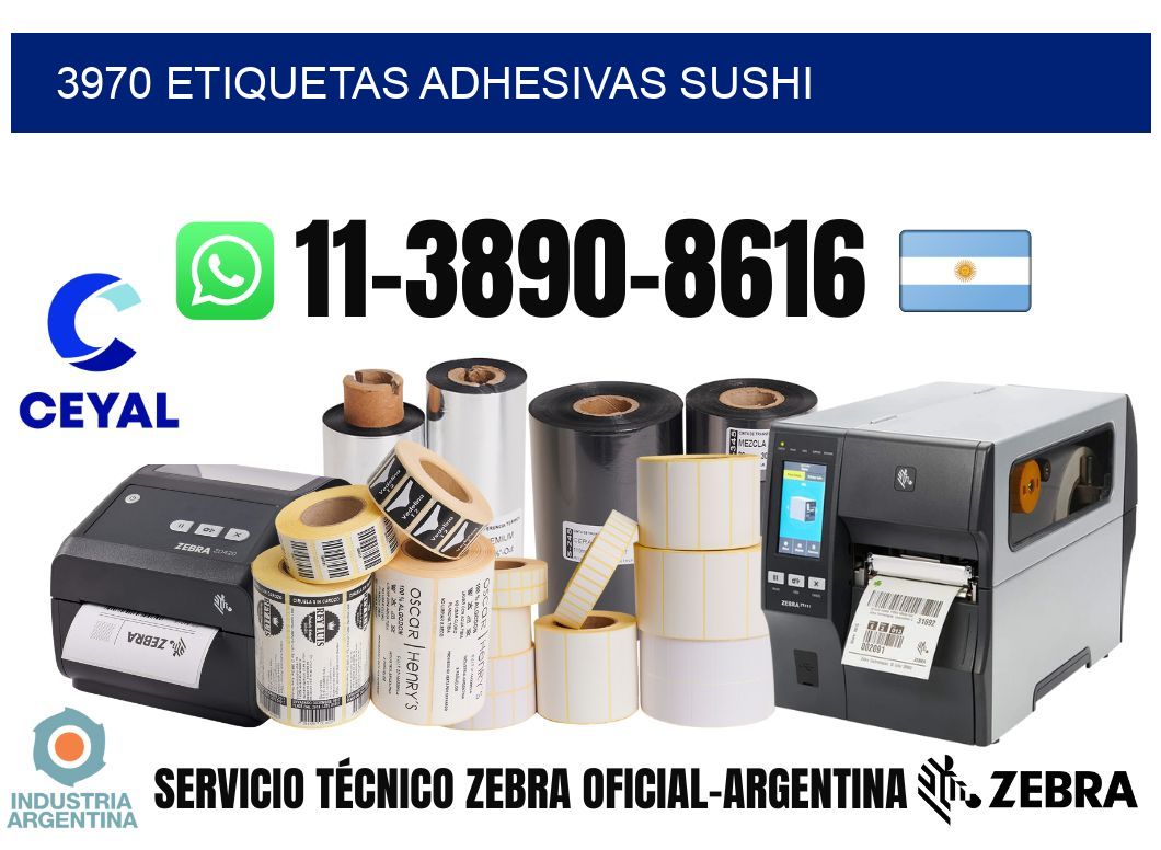 3970 etiquetas adhesivas sushi