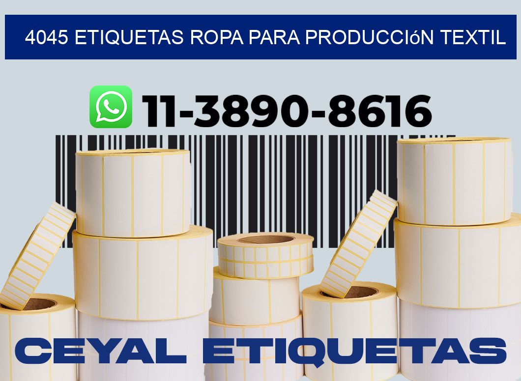 4045 Etiquetas ropa para producción textil