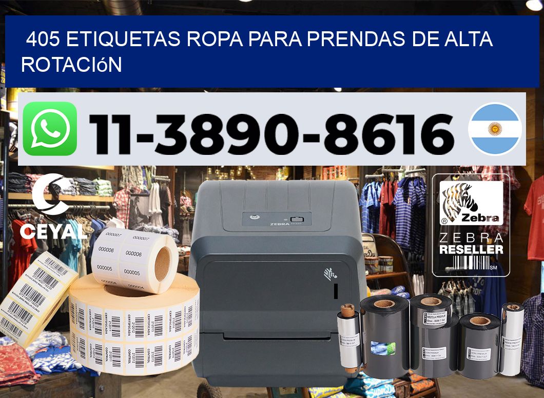 405 Etiquetas ropa para prendas de alta rotación