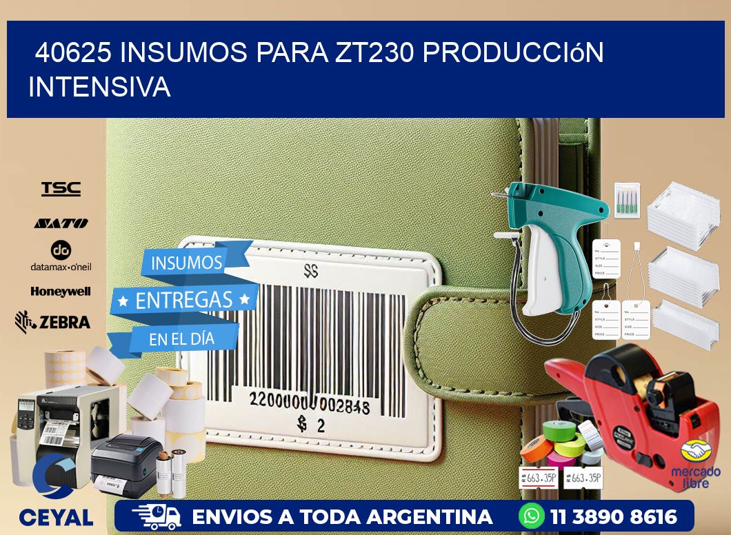 40625 insumos para zt230 producción intensiva
