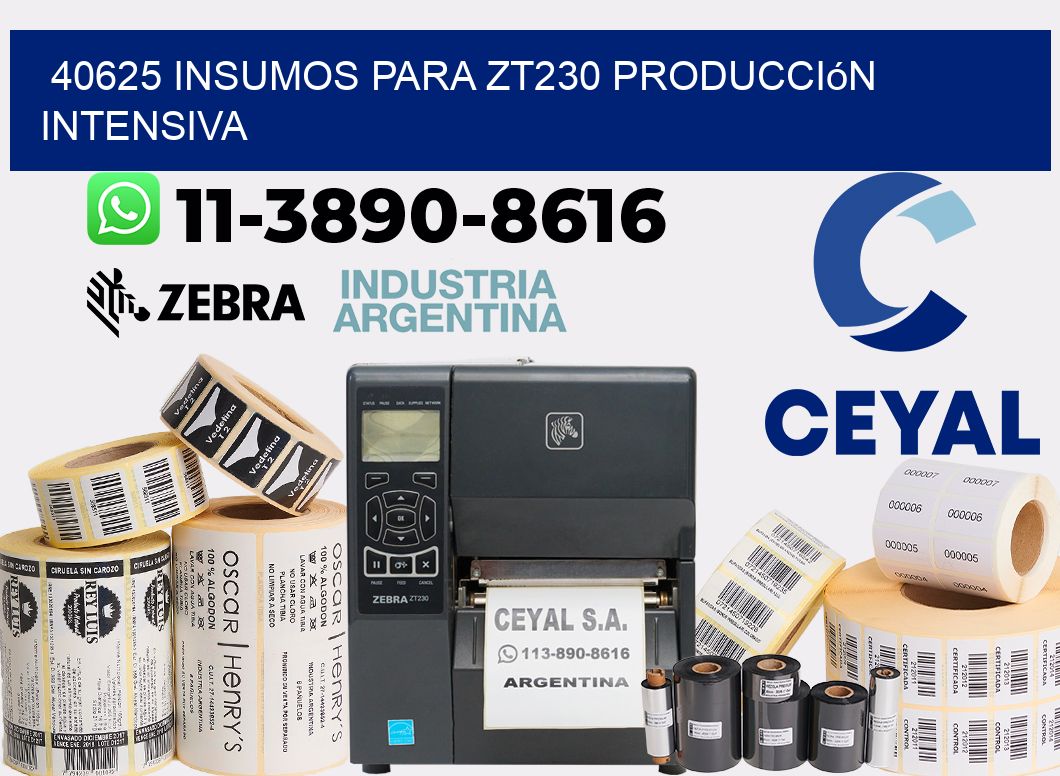 40625 insumos para zt230 producción intensiva