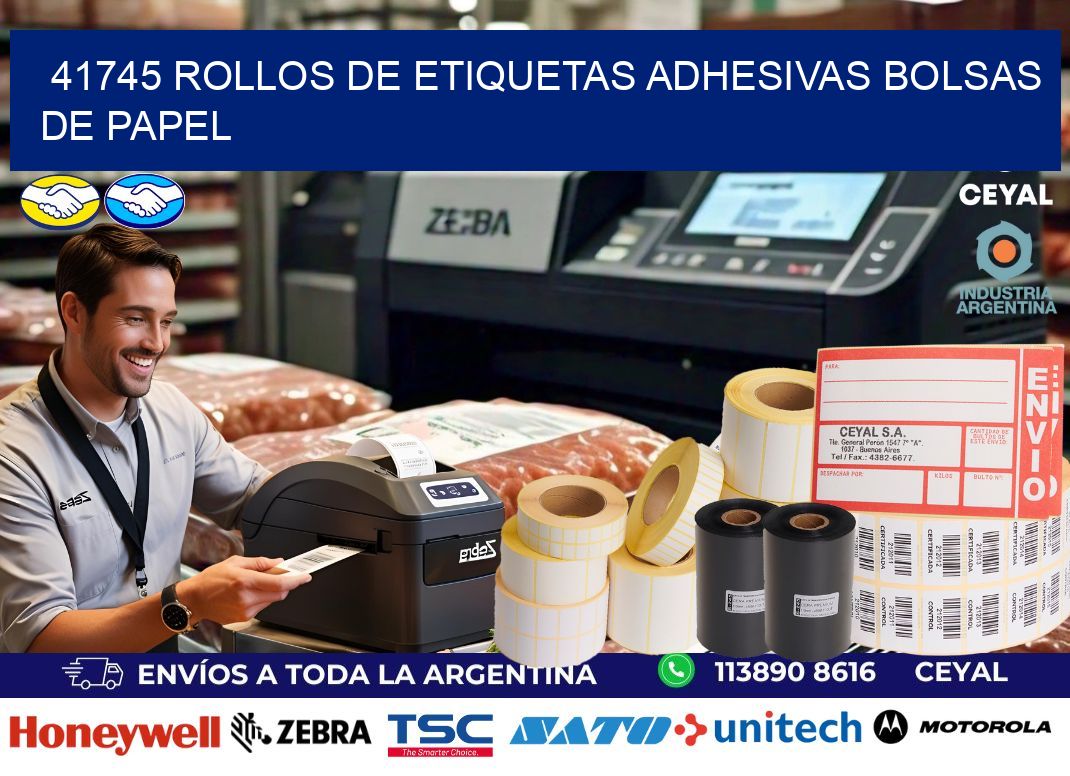 41745 rollos de etiquetas adhesivas bolsas de papel