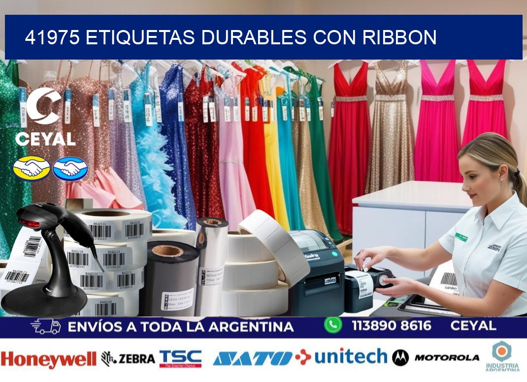 41975 etiquetas durables con ribbon