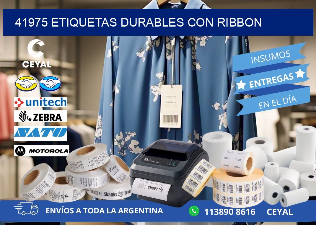 41975 etiquetas durables con ribbon