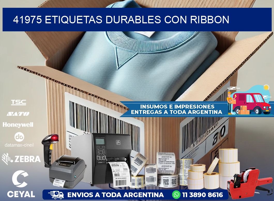 41975 etiquetas durables con ribbon