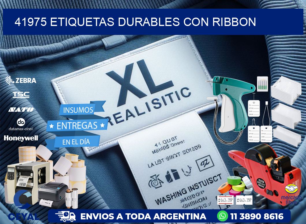 41975 etiquetas durables con ribbon