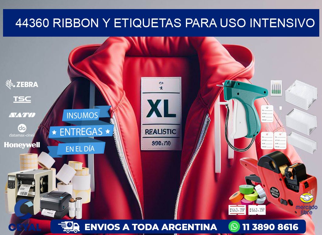 44360 ribbon y etiquetas para uso intensivo