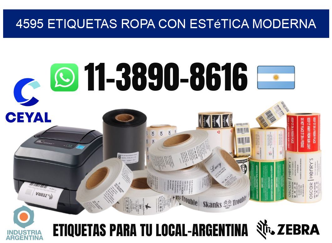 4595 Etiquetas ropa con estética moderna