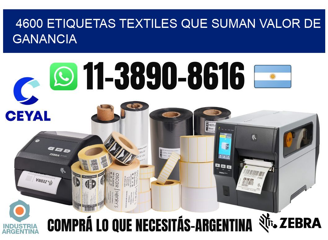 4600 Etiquetas textiles que suman valor de ganancia