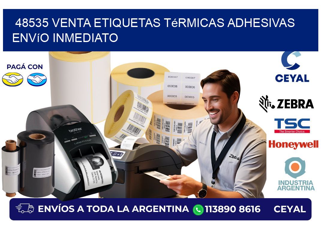 48535 venta etiquetas térmicas adhesivas envío inmediato