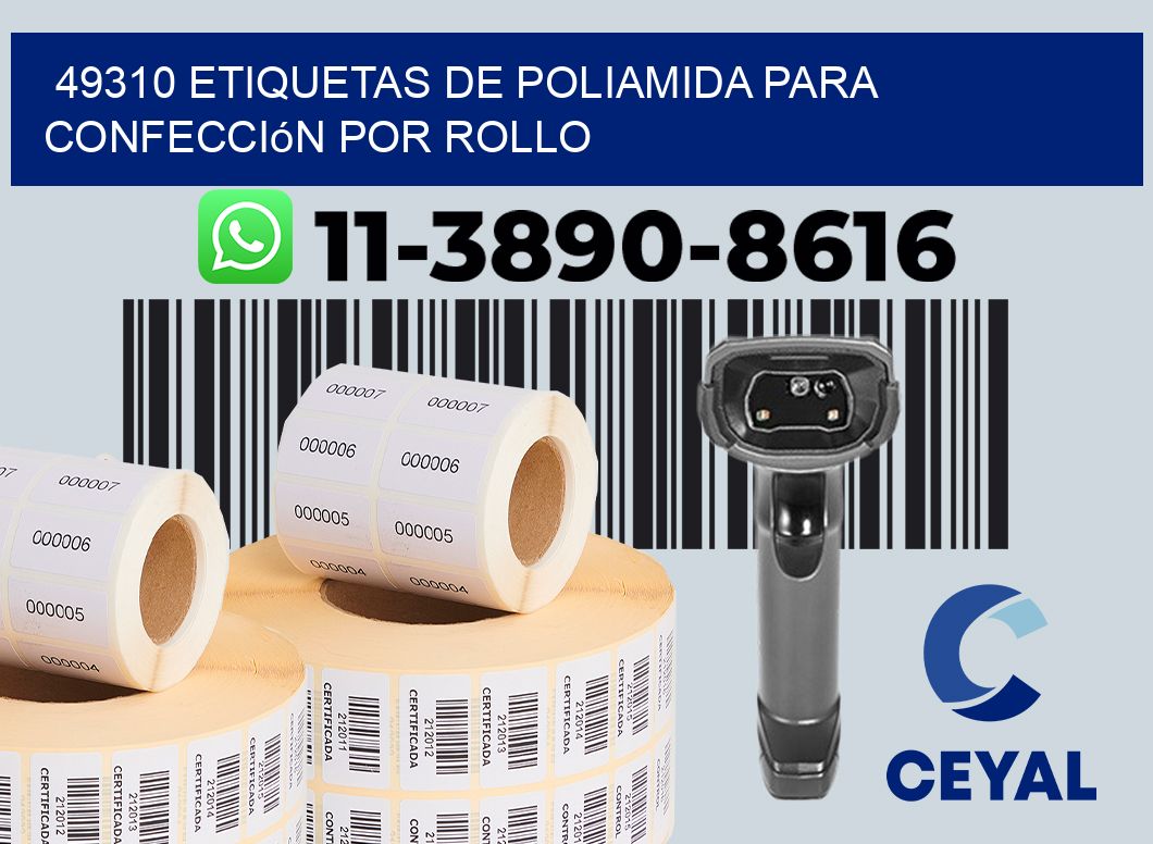 49310 etiquetas de poliamida para confección por rollo