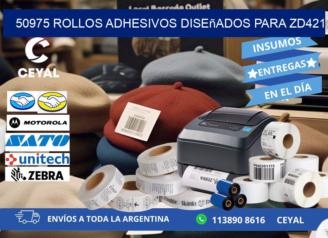 50975 rollos adhesivos diseñados para zd421