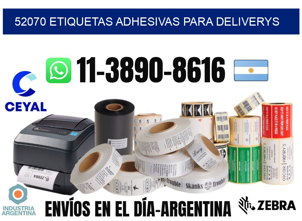 52070 etiquetas adhesivas para deliverys