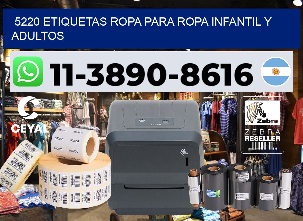 5220 Etiquetas ropa para ropa infantil y adultos
