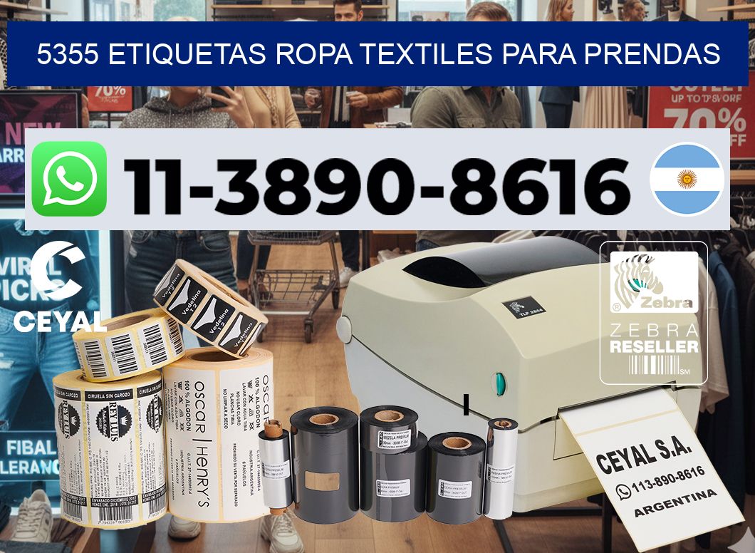 5355 Etiquetas ropa textiles para prendas
