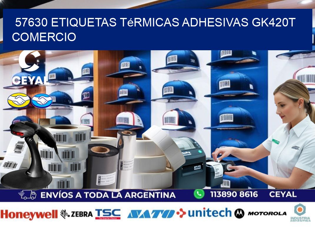 57630 etiquetas térmicas adhesivas gk420t comercio