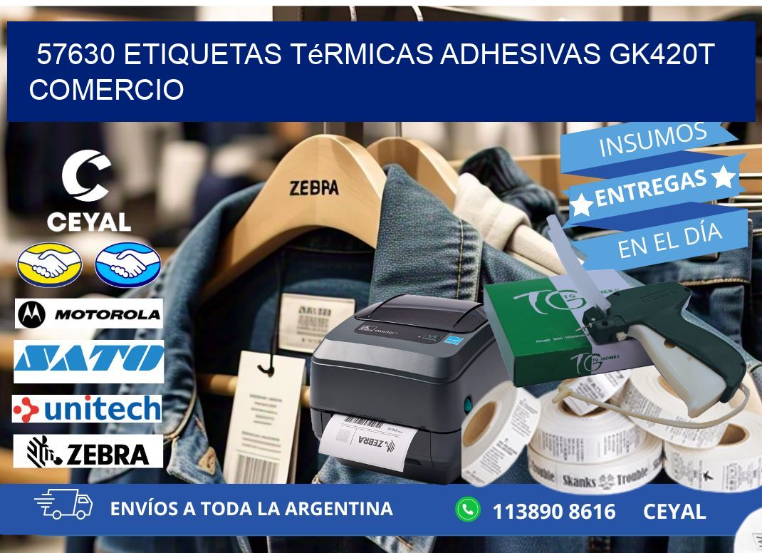 57630 etiquetas térmicas adhesivas gk420t comercio