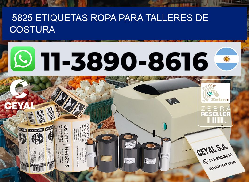 5825 Etiquetas ropa para talleres de costura