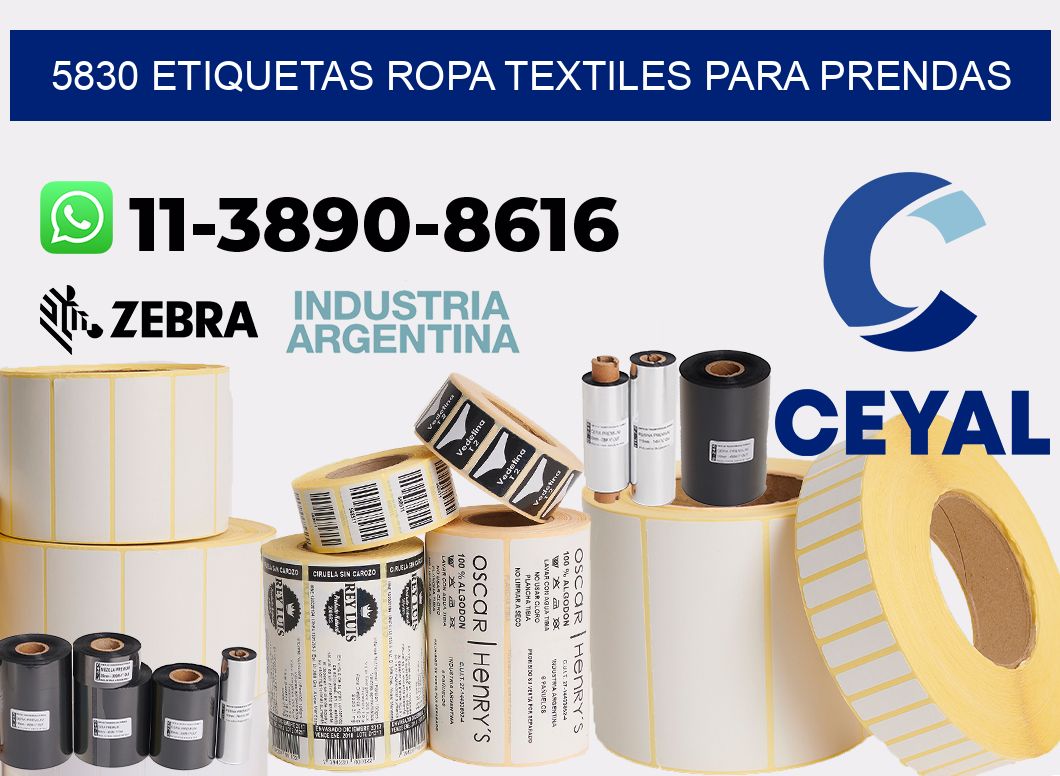 5830 Etiquetas ropa textiles para prendas