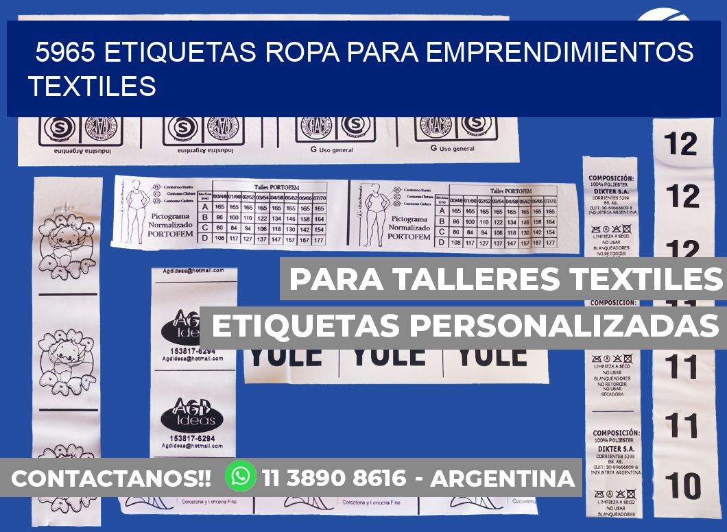 5965 Etiquetas ropa para emprendimientos textiles