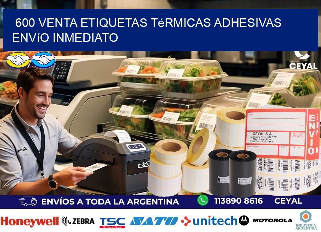 600 venta etiquetas térmicas adhesivas envío inmediato