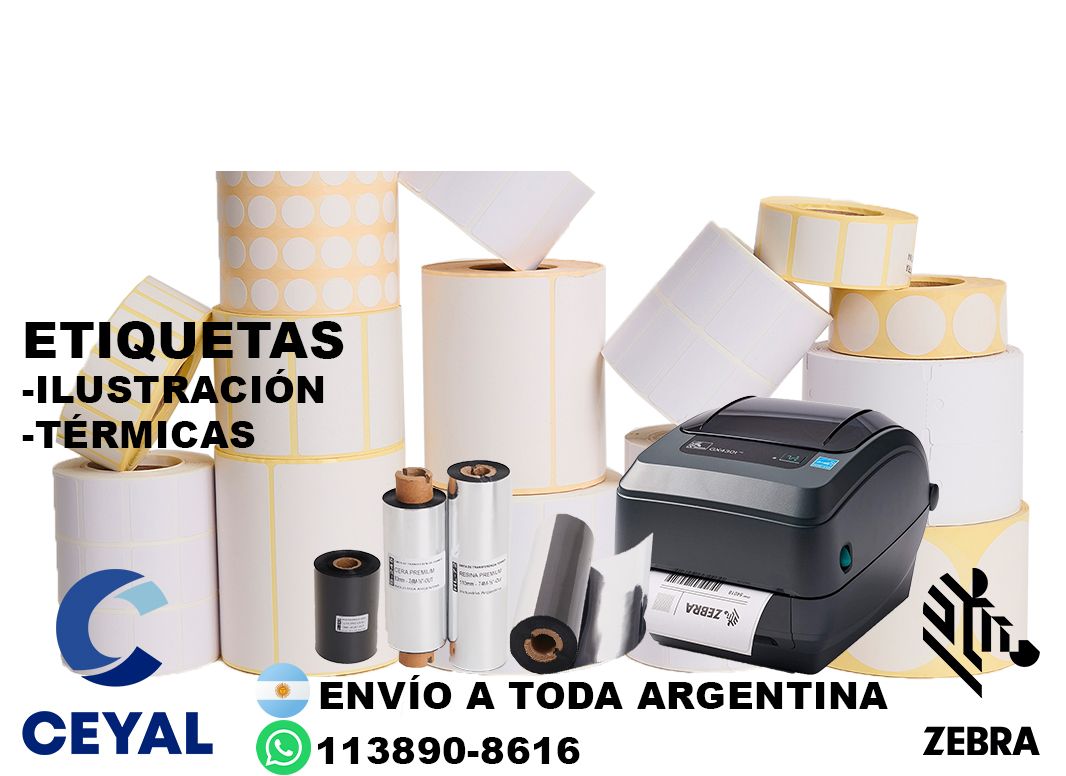 62415 etiquetas con ribbon resistente al calor