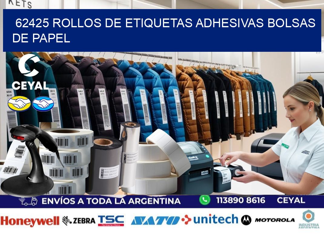 62425 rollos de etiquetas adhesivas bolsas de papel