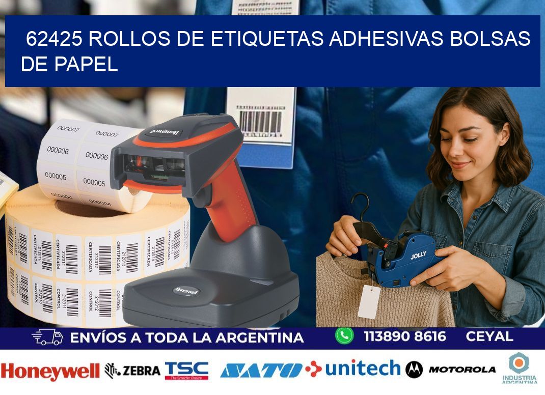 62425 rollos de etiquetas adhesivas bolsas de papel