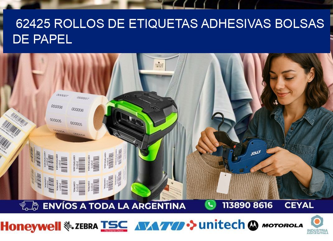 62425 rollos de etiquetas adhesivas bolsas de papel