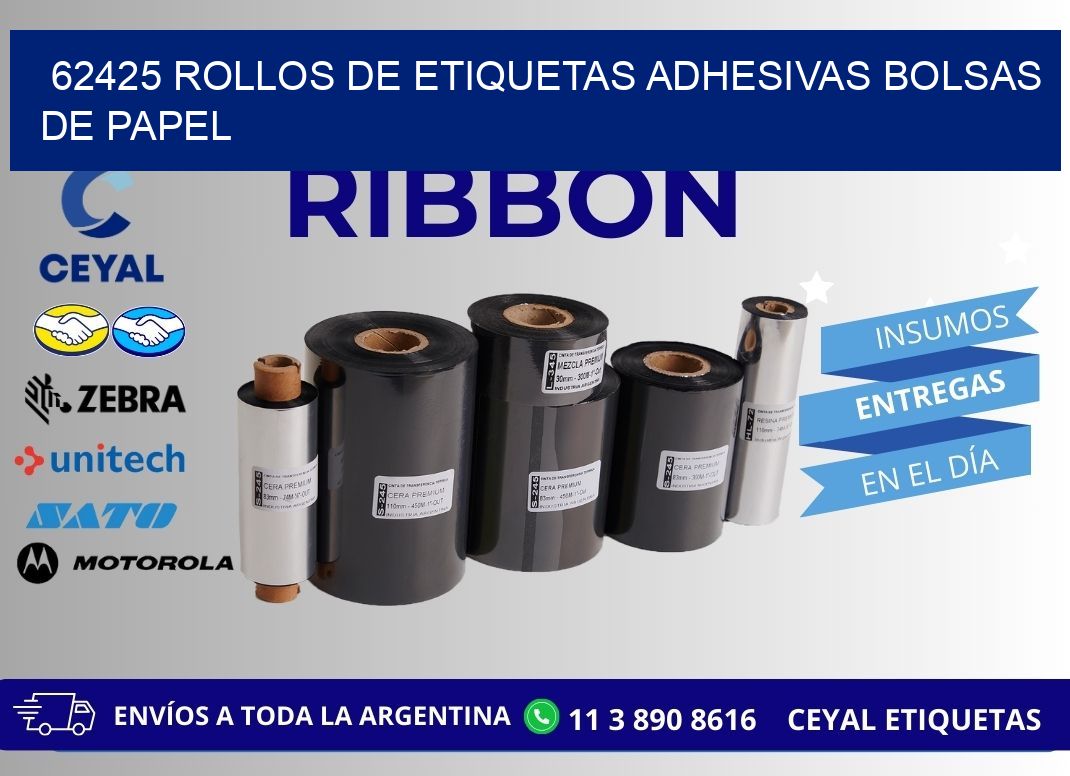 62425 rollos de etiquetas adhesivas bolsas de papel