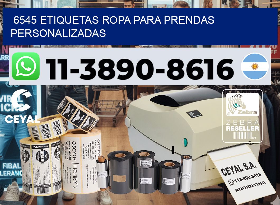 6545 Etiquetas ropa para prendas personalizadas