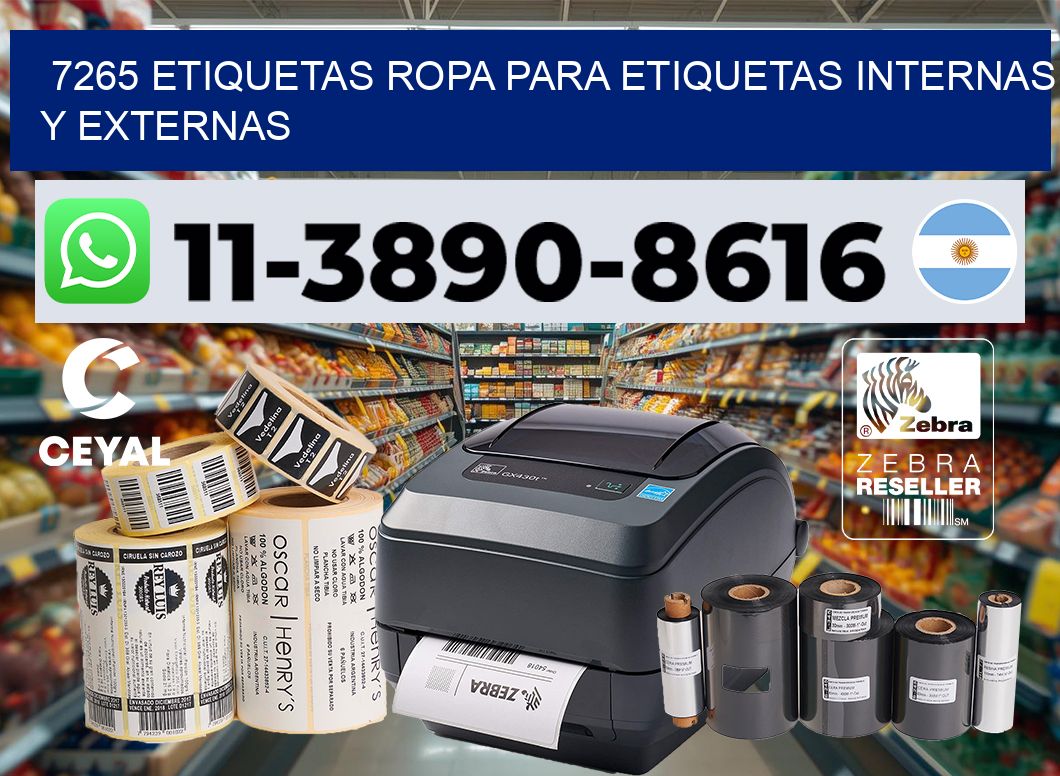 7265 Etiquetas ropa para etiquetas internas y externas