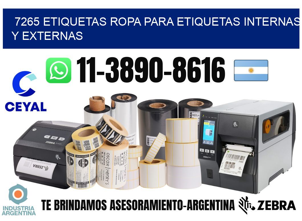 7265 Etiquetas ropa para etiquetas internas y externas