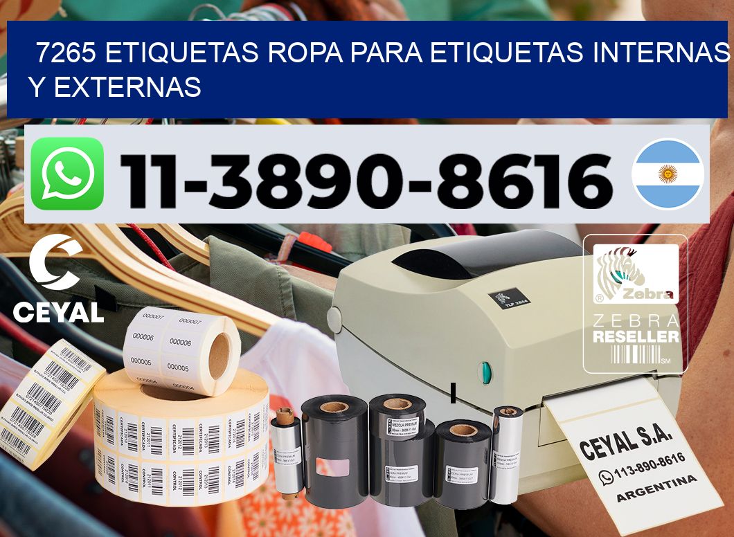 7265 Etiquetas ropa para etiquetas internas y externas