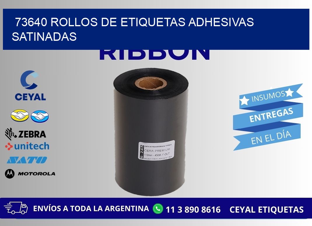 73640 rollos de etiquetas adhesivas satinadas