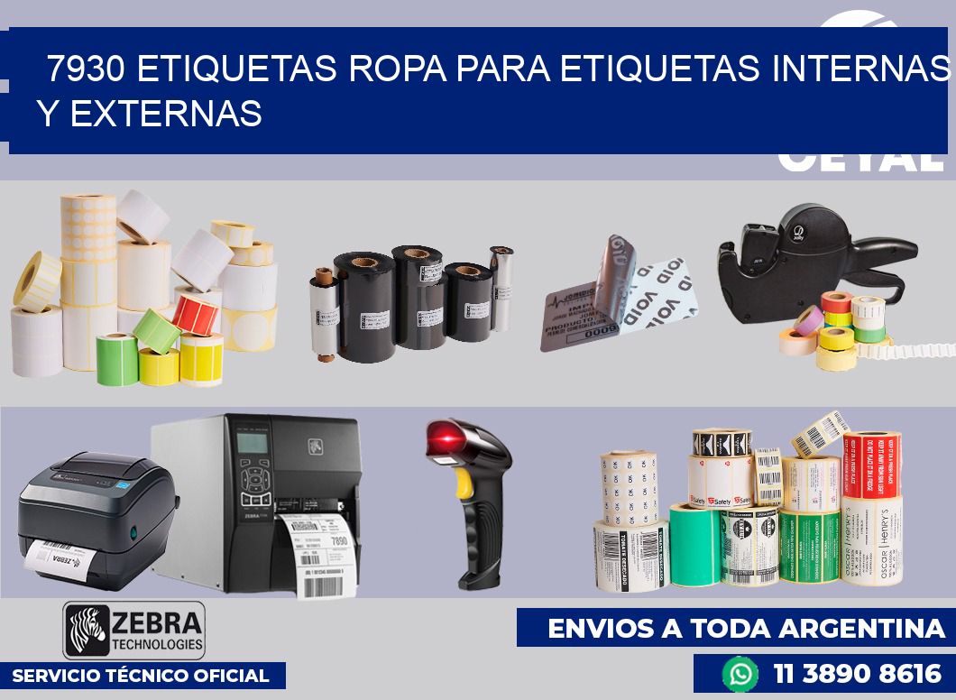 7930 Etiquetas ropa para etiquetas internas y externas