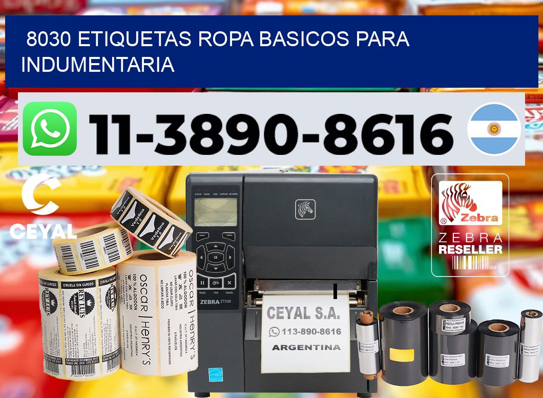 8030 Etiquetas ropa basicos para indumentaria