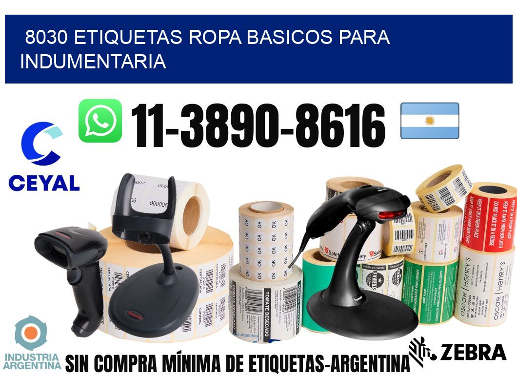 8030 Etiquetas ropa basicos para indumentaria