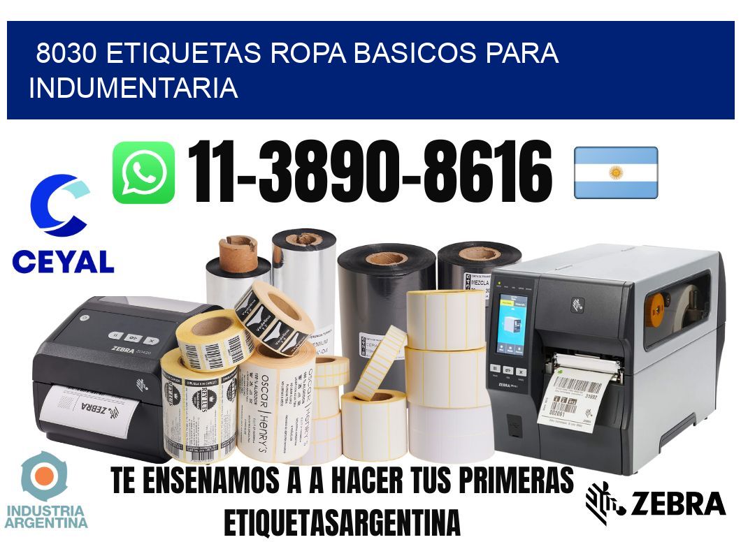 8030 Etiquetas ropa basicos para indumentaria