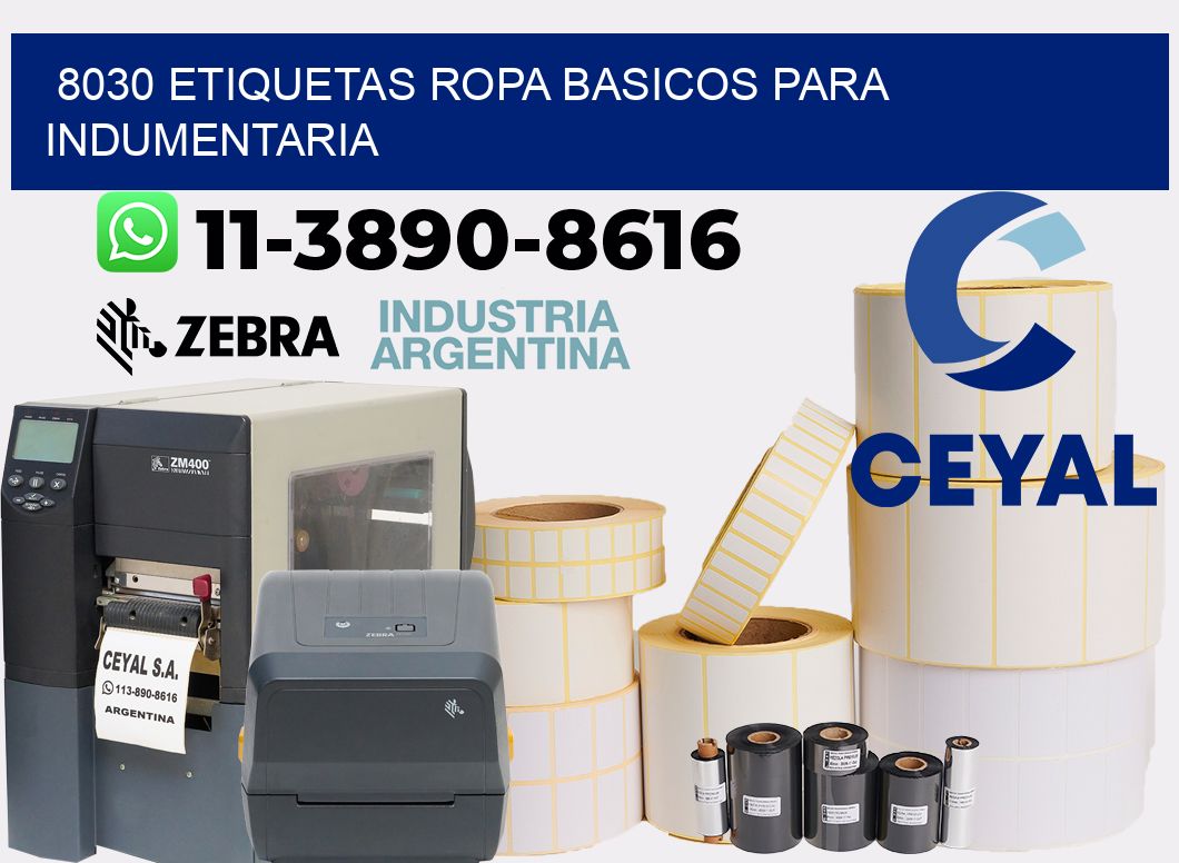 8030 Etiquetas ropa basicos para indumentaria