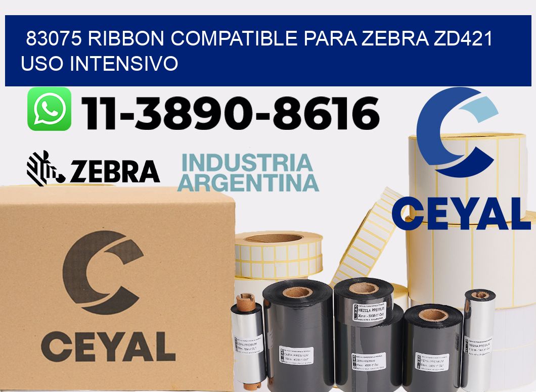 83075 ribbon compatible para zebra zd421 uso intensivo