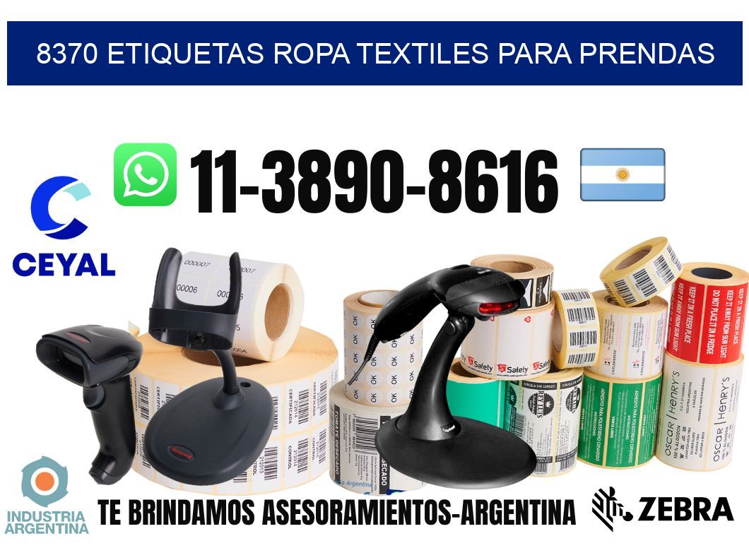 8370 Etiquetas ropa textiles para prendas