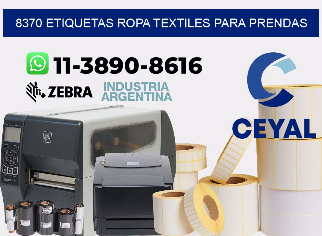 8370 Etiquetas ropa textiles para prendas