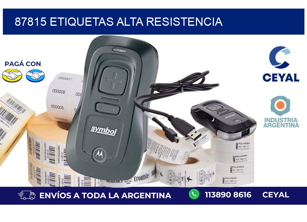 87815 etiquetas alta resistencia