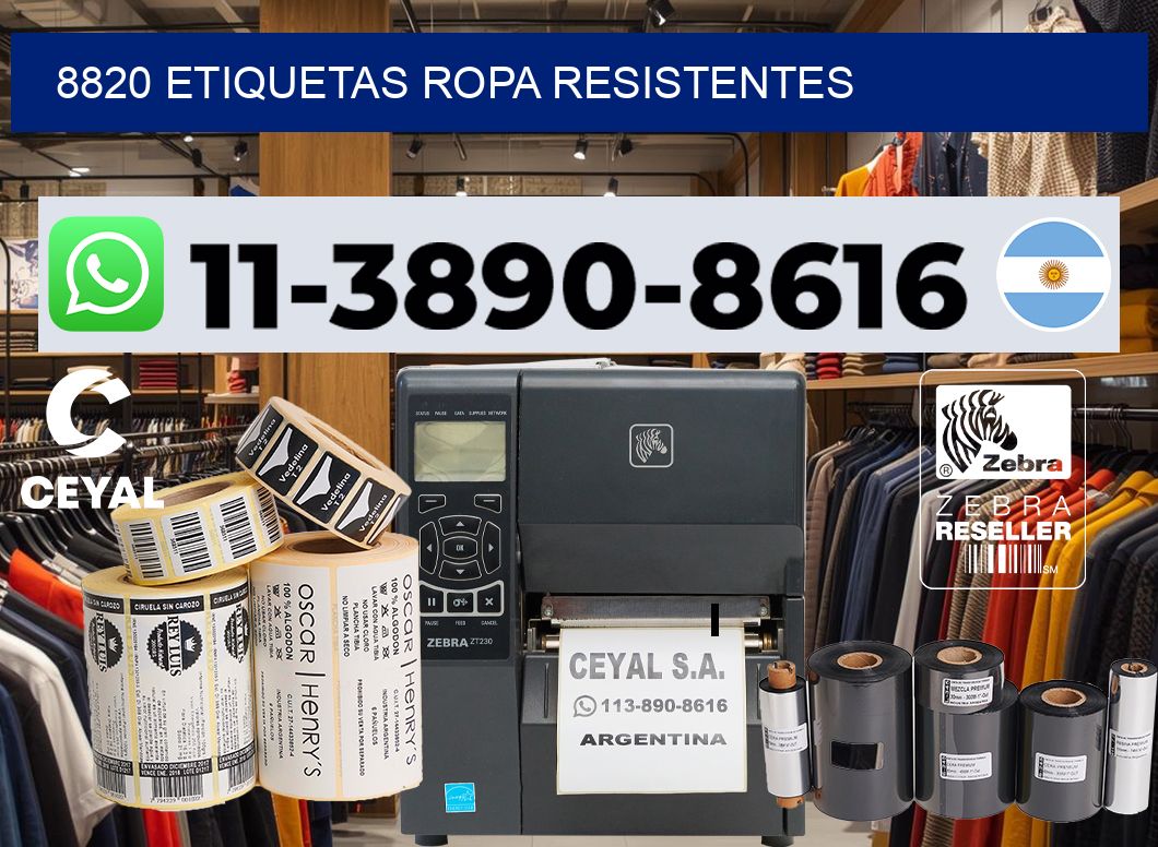 8820 Etiquetas ropa resistentes