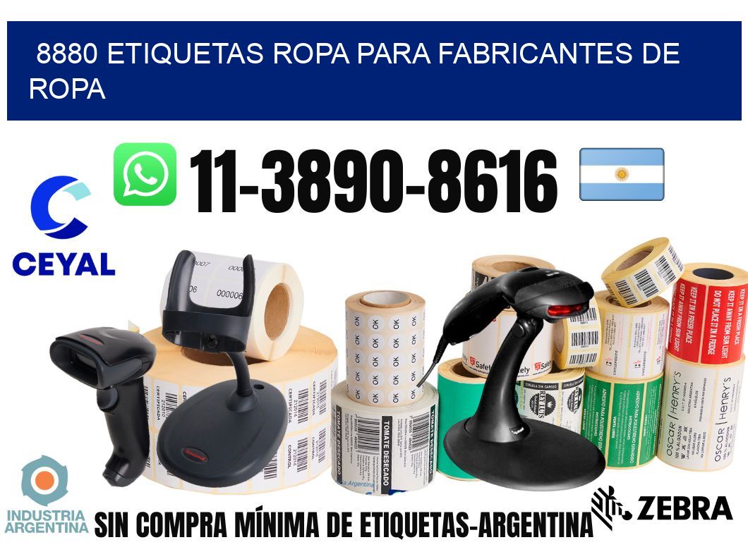 8880 Etiquetas ropa para fabricantes de ropa