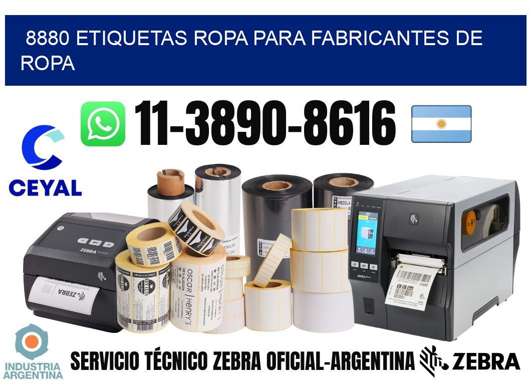 8880 Etiquetas ropa para fabricantes de ropa